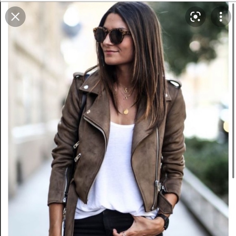 Zara Faux Suede Moto Jacket